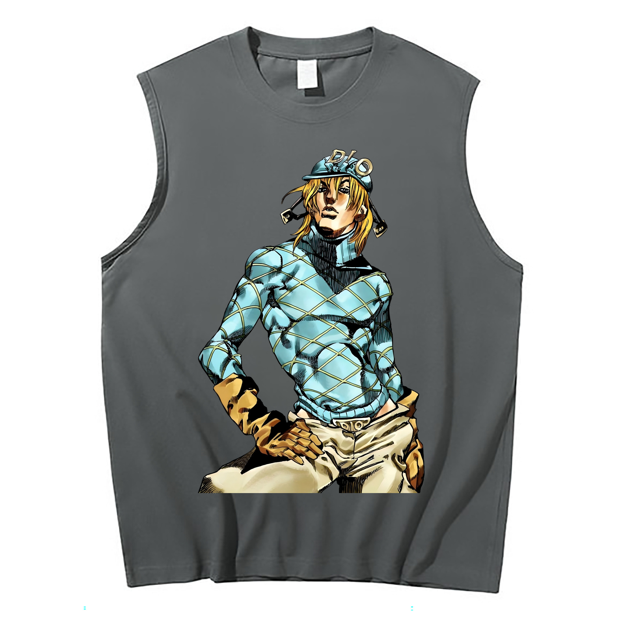 （画像用） ジョジョの奇妙な冒険 ディオ?ブランドー JoJo's Bizarre Adventure Dio Brando コットン100％タンクトップ（フロントプリント）